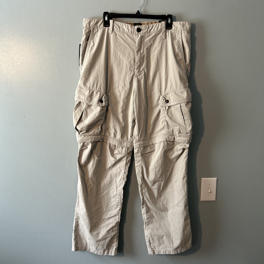 Timberland Men's  Cargo Hiking Pants Zip-Off Shorts 36x32 NWT Tan Outdoor